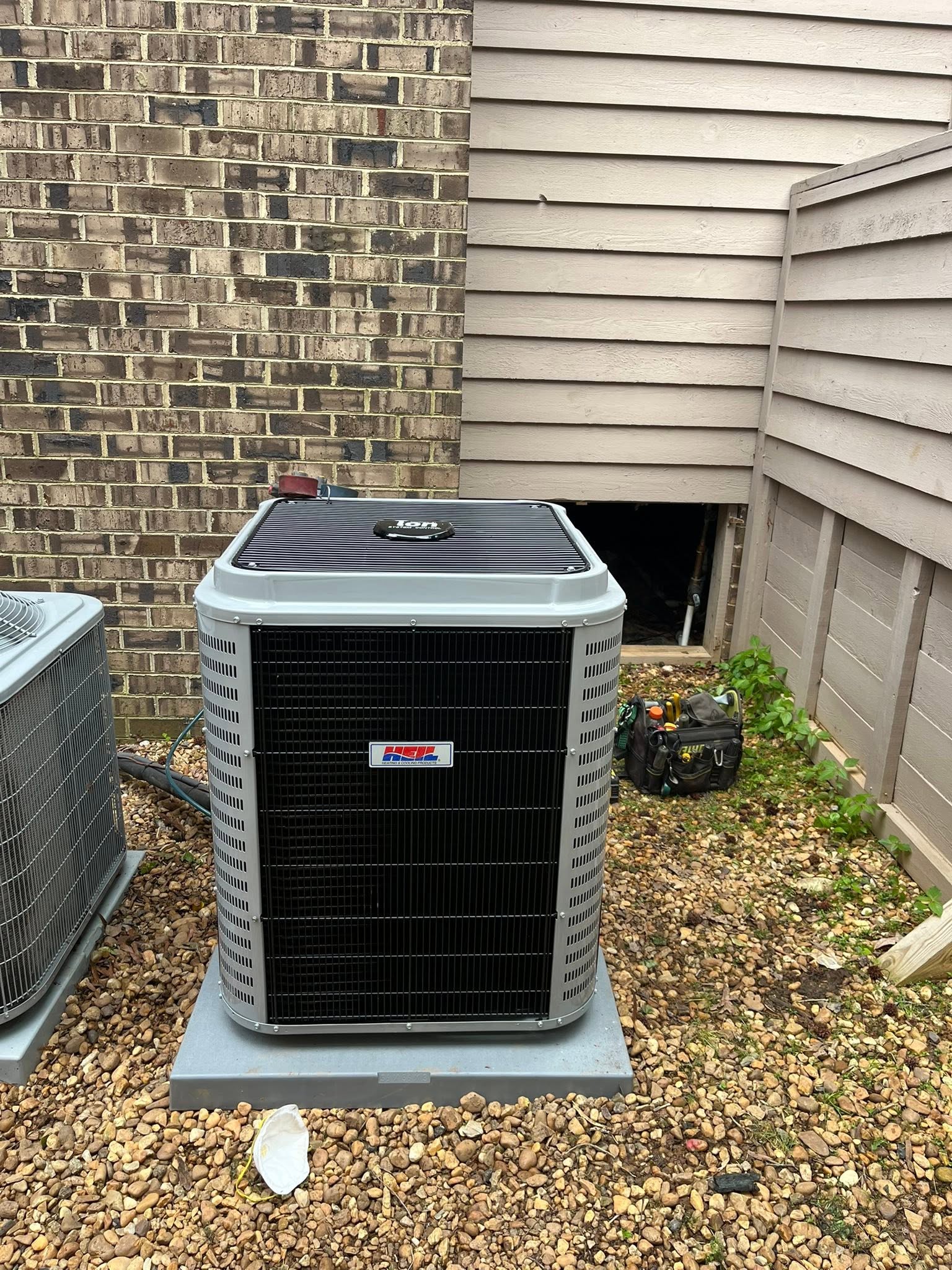 Residential condenser installation