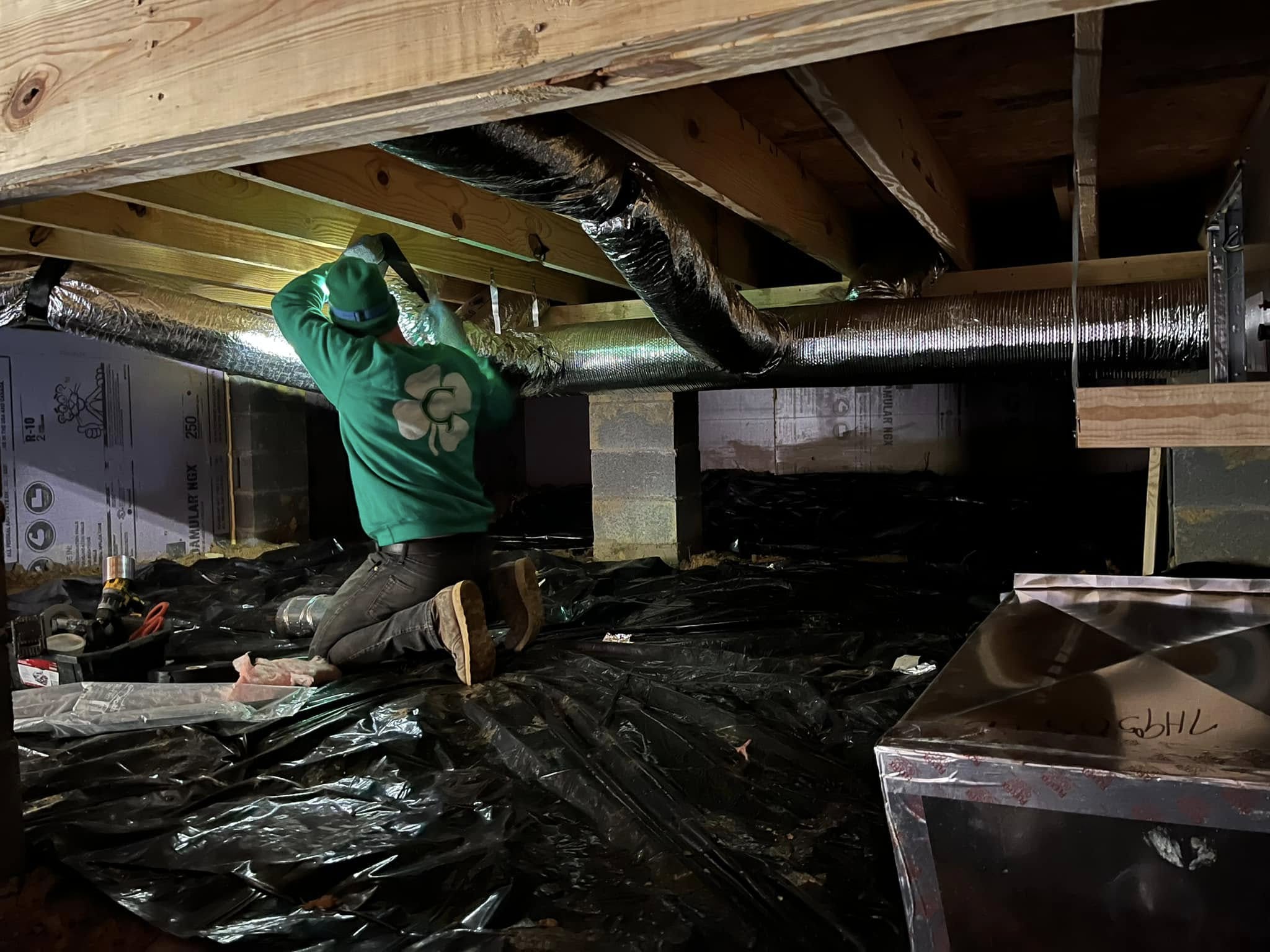 Furnace installation in crawlspace